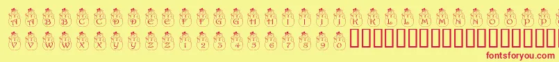 PfSnowman2 Font – Red Fonts on Yellow Background