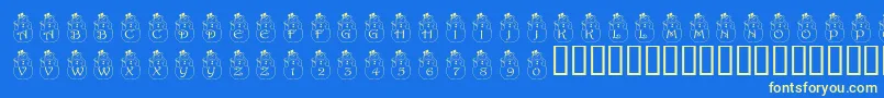 PfSnowman2 Font – Yellow Fonts on Blue Background