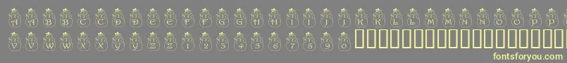 PfSnowman2 Font – Yellow Fonts on Gray Background
