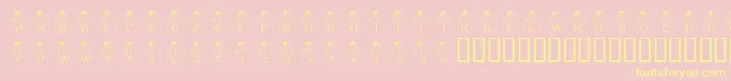 フォントPfSnowman2 – 黄色のフォント、ピンクの背景