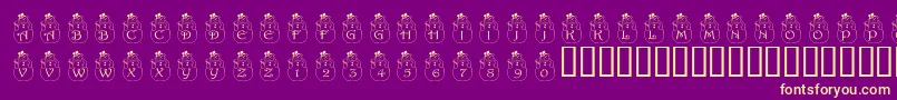 fuente PfSnowman2 – Fuentes Amarillas Sobre Fondo Morado