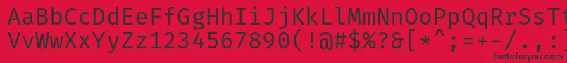 フォントFiramonoRegular – 赤い背景に黒い文字