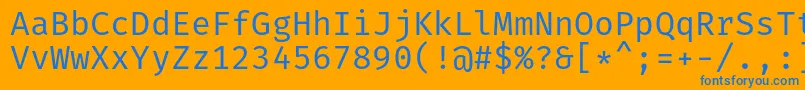 Czcionka FiramonoRegular – niebieskie czcionki na pomarańczowym tle