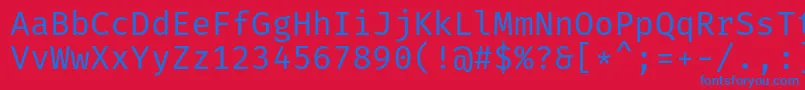 フォントFiramonoRegular – 赤い背景に青い文字