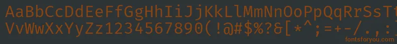 Шрифт FiramonoRegular – коричневые шрифты на чёрном фоне