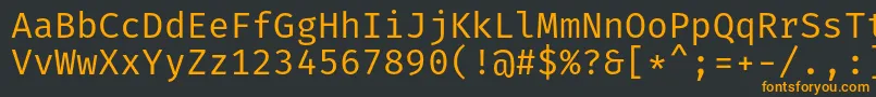 フォントFiramonoRegular – 黒い背景にオレンジの文字