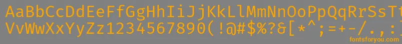 フォントFiramonoRegular – オレンジの文字は灰色の背景にあります。