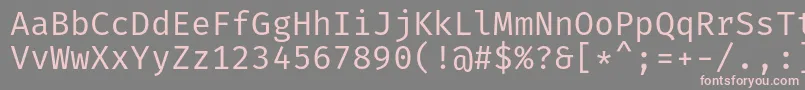 FiramonoRegular-fontti – vaaleanpunaiset fontit harmaalla taustalla