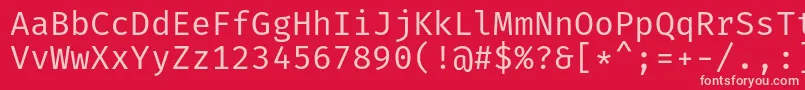 フォントFiramonoRegular – 赤い背景にピンクのフォント