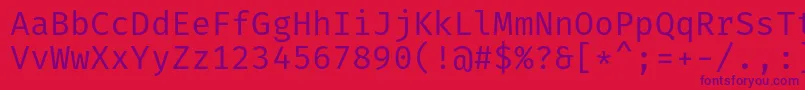 FiramonoRegular Font – Purple Fonts on Red Background