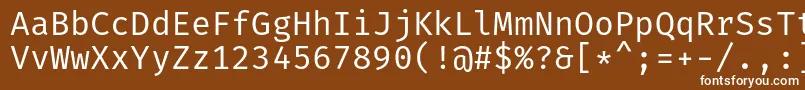 フォントFiramonoRegular – 茶色の背景に白い文字