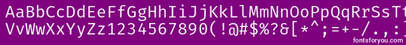 フォントFiramonoRegular – 紫の背景に白い文字