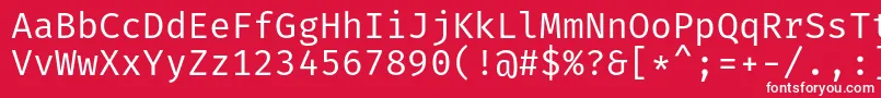 Шрифт FiramonoRegular – белые шрифты на красном фоне