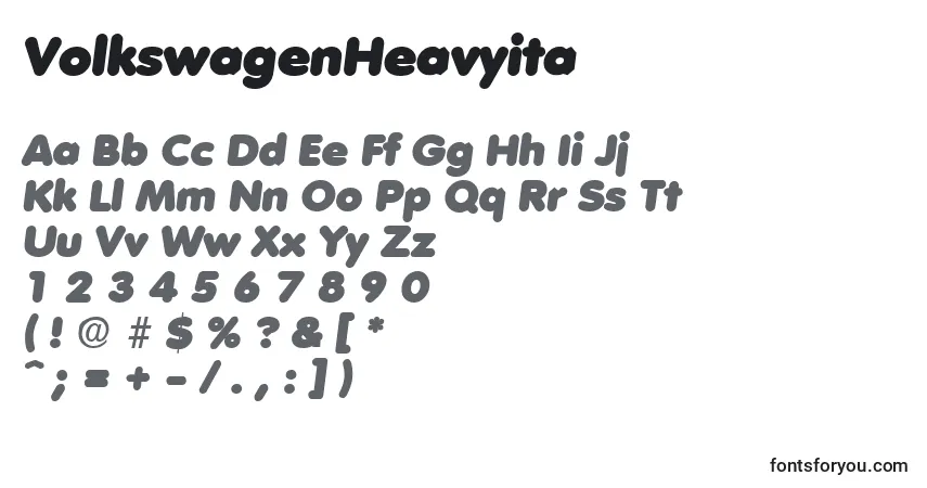 A fonte VolkswagenHeavyita – alfabeto, números, caracteres especiais