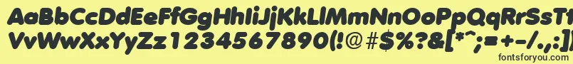 VolkswagenHeavyita Font – Black Fonts on Yellow Background
