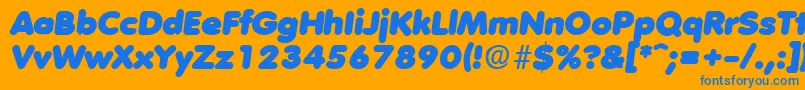 VolkswagenHeavyita Font – Blue Fonts on Orange Background