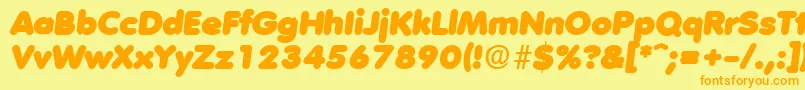 VolkswagenHeavyita Font – Orange Fonts on Yellow Background
