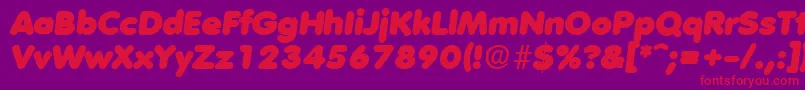 VolkswagenHeavyita Font – Red Fonts on Purple Background