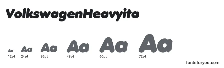 Размеры шрифта VolkswagenHeavyita
