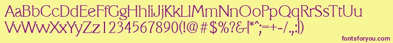 VeracruzXlight Font – Purple Fonts on Yellow Background