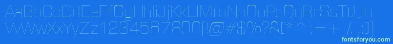 HuntkeyThin Font – Green Fonts on Blue Background