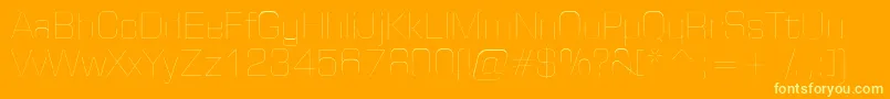 HuntkeyThin-Schriftart – Gelbe Schriften auf orangefarbenem Hintergrund