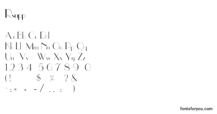 Schriftart Rsuppereastside – Alphabet, Zahlen, spezielle Symbole