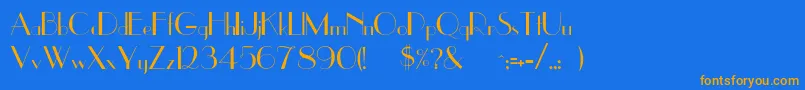 Rsuppereastside Font – Orange Fonts on Blue Background