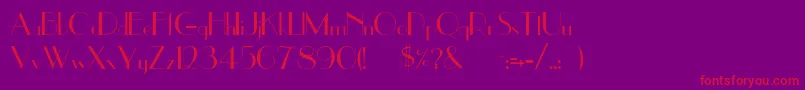 Rsuppereastside-Schriftart – Rote Schriften auf violettem Hintergrund