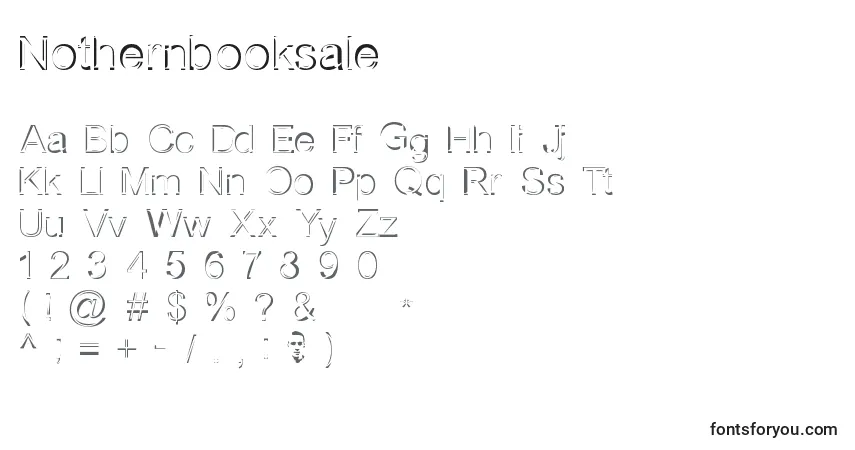 A fonte Nothernbooksale – alfabeto, números, caracteres especiais