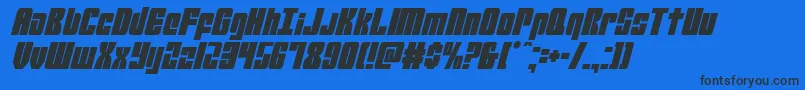 Mobileinfantrycondital Font – Black Fonts on Blue Background