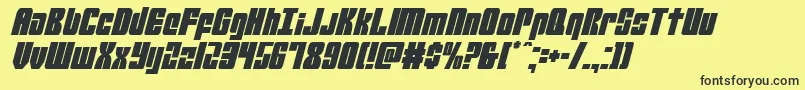 Mobileinfantrycondital Font – Black Fonts on Yellow Background