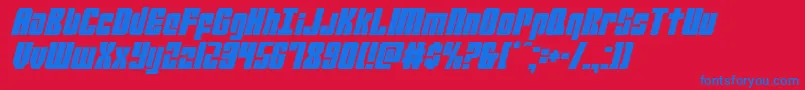 Mobileinfantrycondital Font – Blue Fonts on Red Background