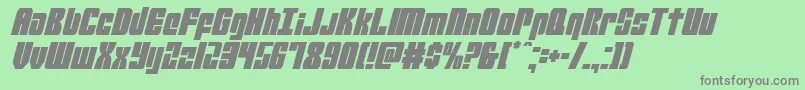 Mobileinfantrycondital-Schriftart – Graue Schriften auf grünem Hintergrund