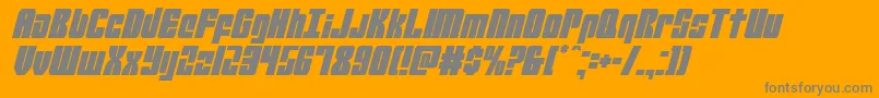 Mobileinfantrycondital Font – Gray Fonts on Orange Background