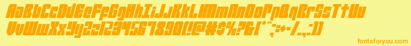 Mobileinfantrycondital Font – Orange Fonts on Yellow Background