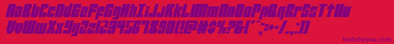 Mobileinfantrycondital Font – Purple Fonts on Red Background