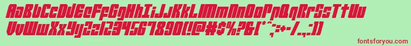 Mobileinfantrycondital Font – Red Fonts on Green Background