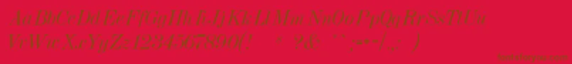 Dubielitalic-Schriftart – Braune Schriften auf rotem Hintergrund