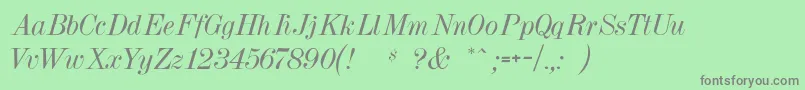 Dubielitalic Font – Gray Fonts on Green Background