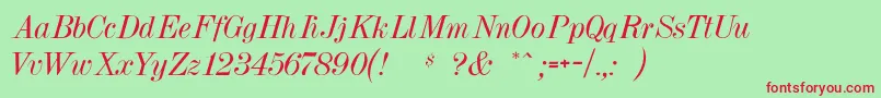 Dubielitalic Font – Red Fonts on Green Background