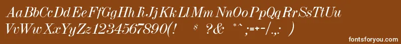 Dubielitalic-Schriftart – Weiße Schriften auf braunem Hintergrund