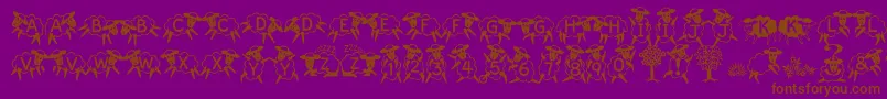 KingthingsSheepishly Font – Brown Fonts on Purple Background