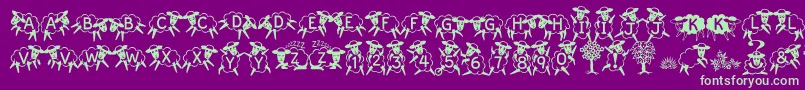 KingthingsSheepishly Font – Green Fonts on Purple Background