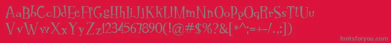 フォントRocknrollTypoRegular – 赤い背景に灰色の文字