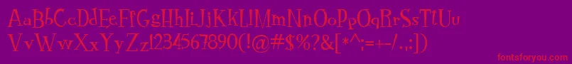 RocknrollTypoRegular Font – Red Fonts on Purple Background