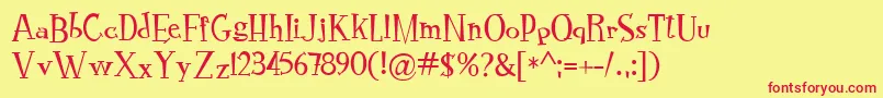RocknrollTypoRegular Font – Red Fonts on Yellow Background