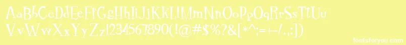 RocknrollTypoRegular Font – White Fonts on Yellow Background
