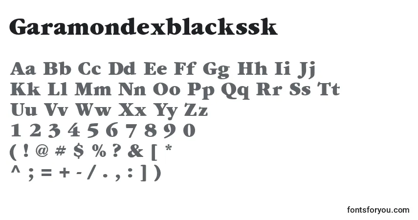 Шрифт Garamondexblackssk – алфавит, цифры, специальные символы