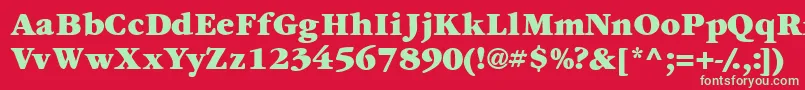 Garamondexblackssk Font – Green Fonts on Red Background
